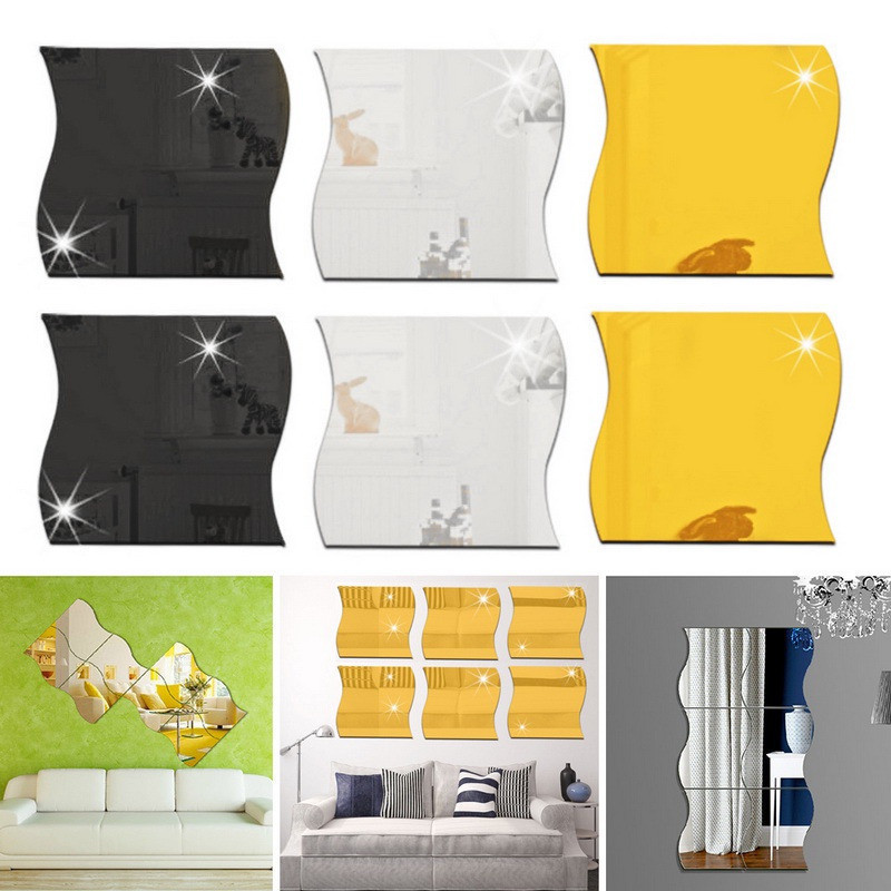 Acrylic Mirror Wall Sticker - Fashion Mirror Stickers - Flexible, Self ...