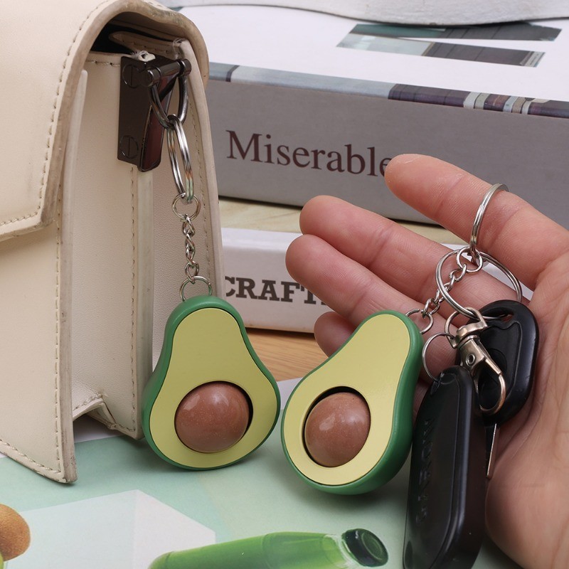 Avocado Massage Bead Keychain - Funny, Cute, Cartoon - Fruit Lanyard ...