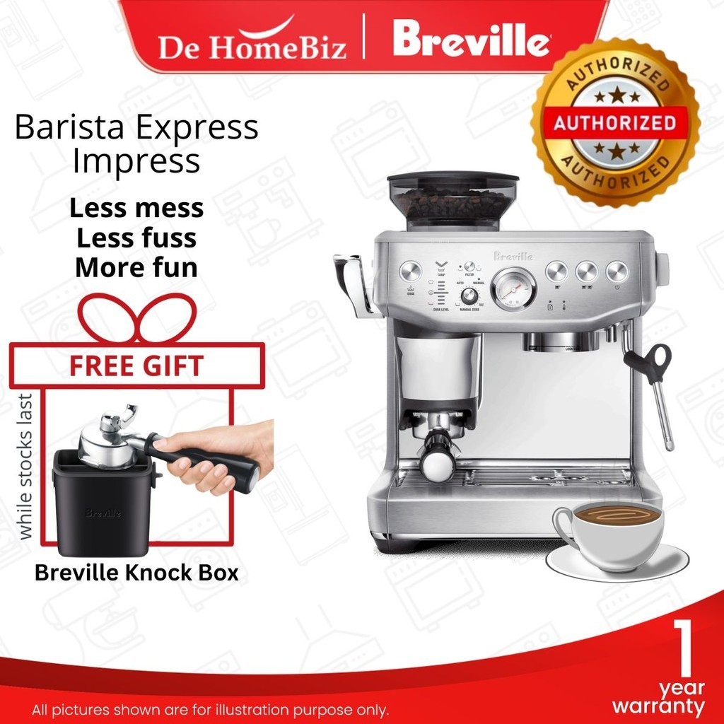 BREVILLE BES876 Barista Express Impress Espresso Coffee Machine With ...