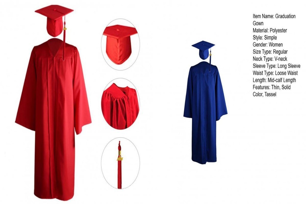 AMAR Bachelor Graduation Uniform Tear-resistant Graduation Robe ...