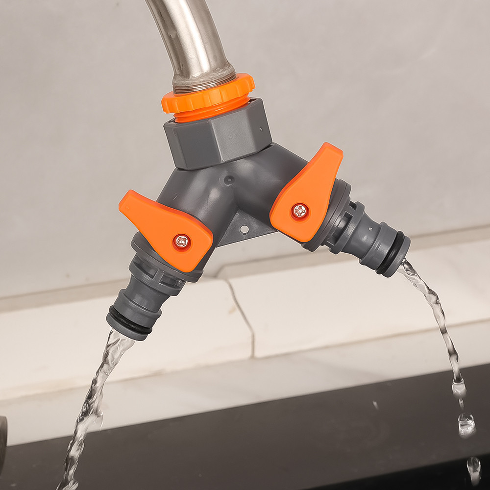 1 Pc Convenient Y-type Dual Outlet ABS Plastic Faucet Connector with ...