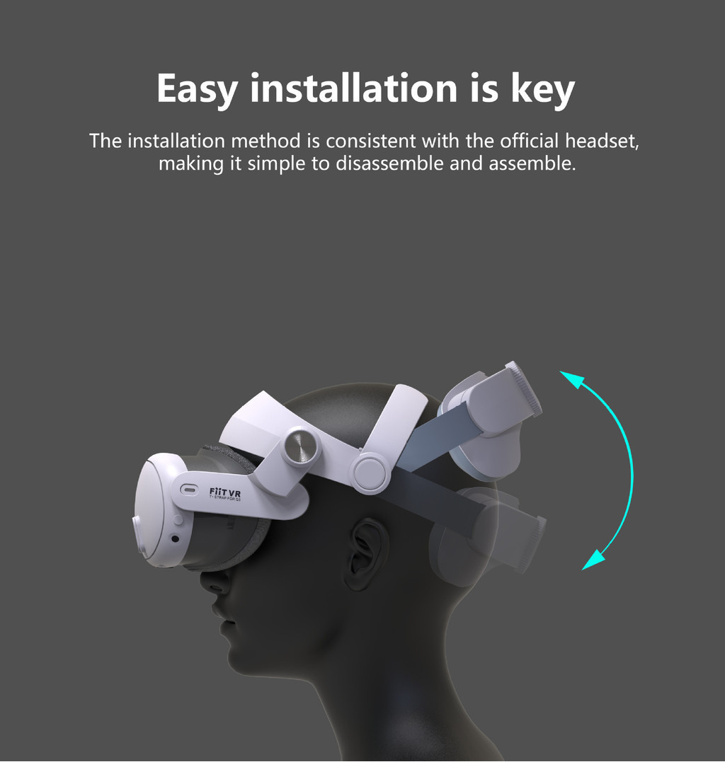 New VR Headstrap for Meta Quest 3 Straps Comfortable Head Mount Battery ...