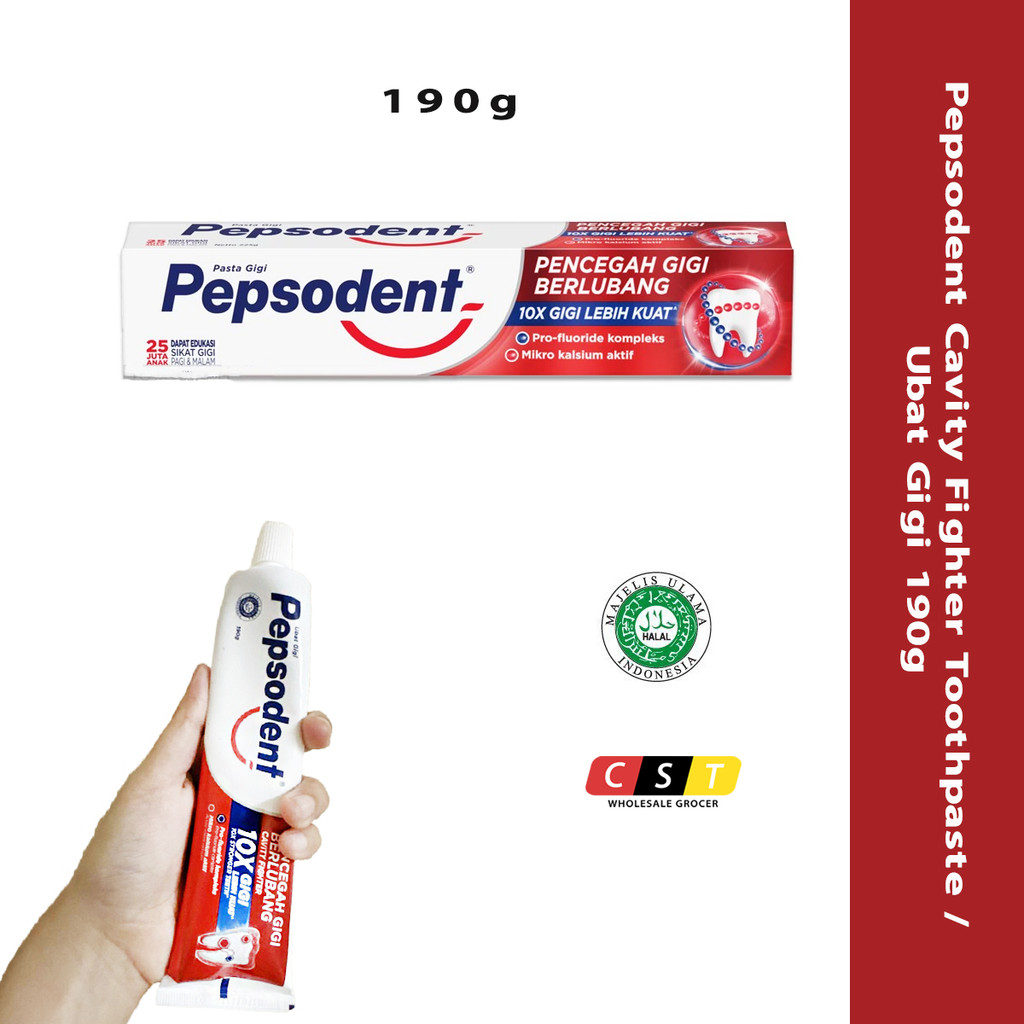 Pepsodent Cavity Fighter Toothpaste / Ubat Gigi 190g | Shopee Malaysia