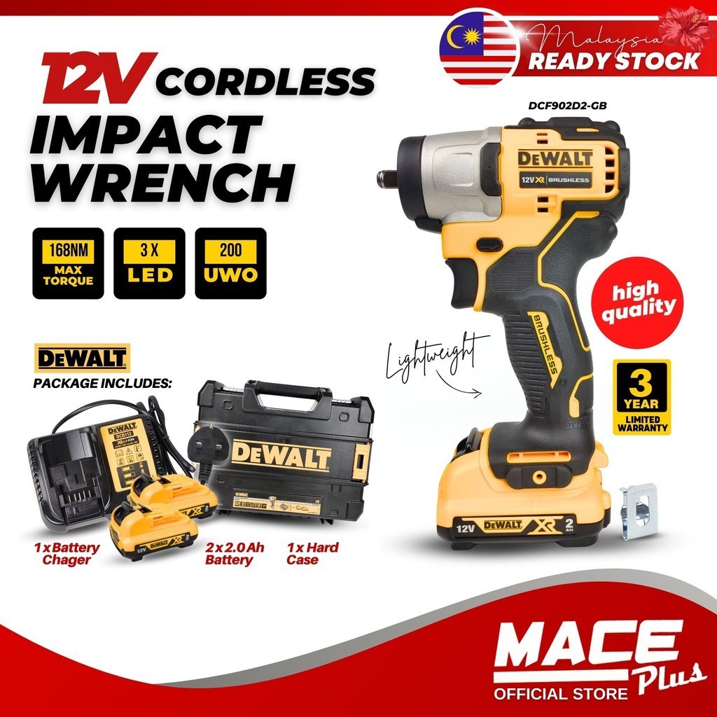 DEWALT DCF902D2-GB 12V Cordless Impact Wrench ( 3/8