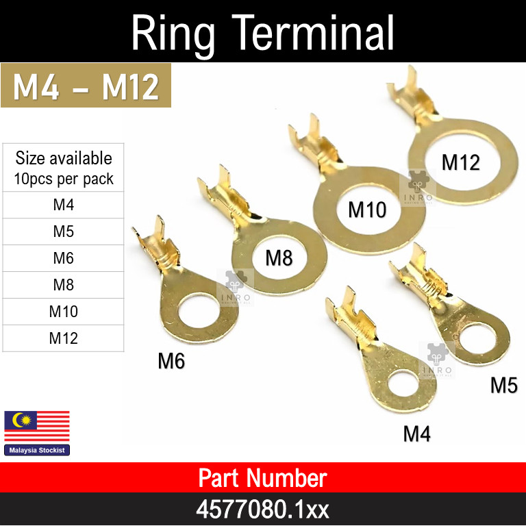 Pcs M M M M M M Naked Ring Lug Wire Crimp Pressed Terminals Cable Shopee Malaysia