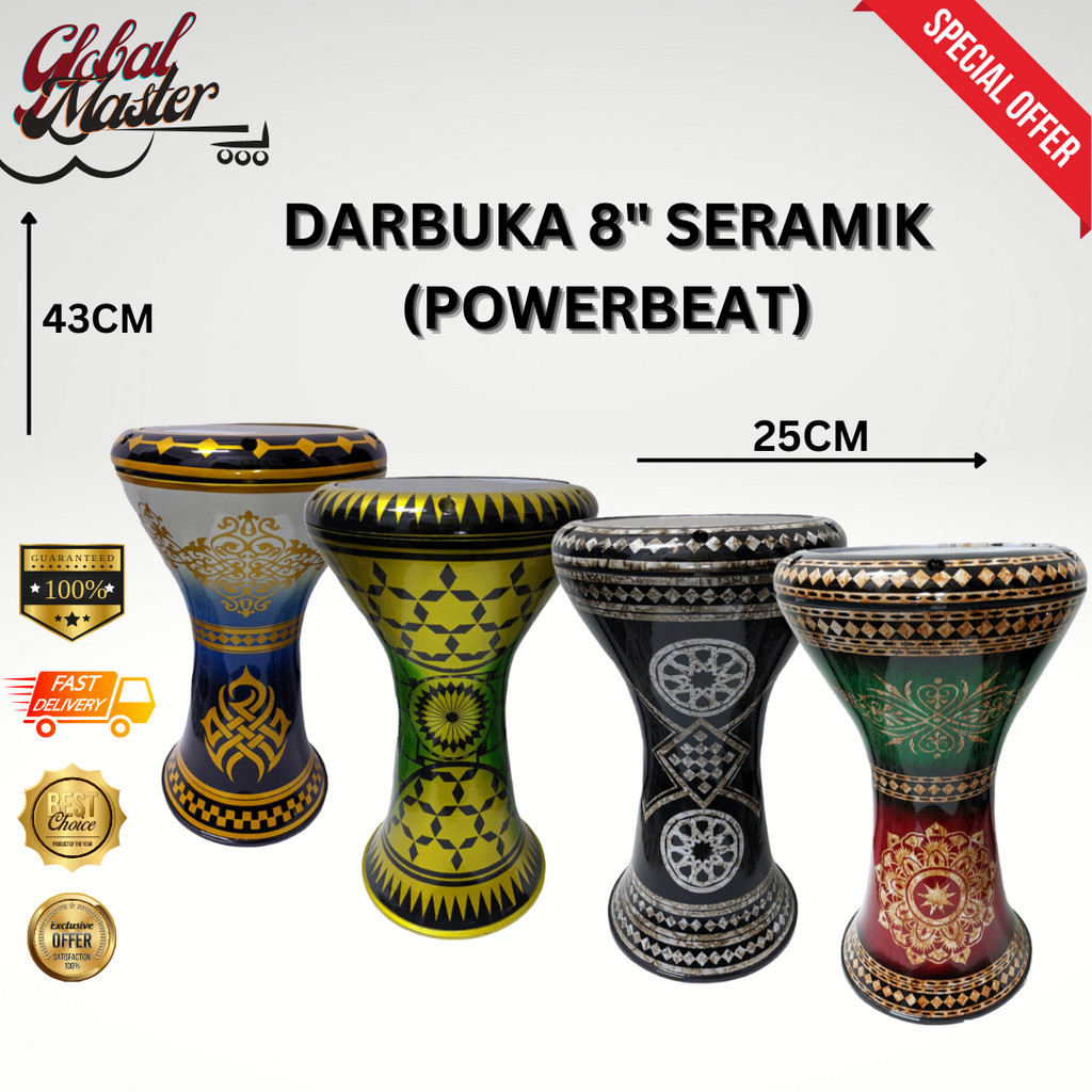 DARBUKA POWER BEAT MATE BLACK 8" Shopee Malaysia