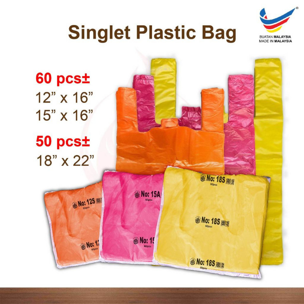Singlet Plastic Bag (12 x 16 /15 x 16/18 x 22/26 x 33) Tangkai Plastik ...