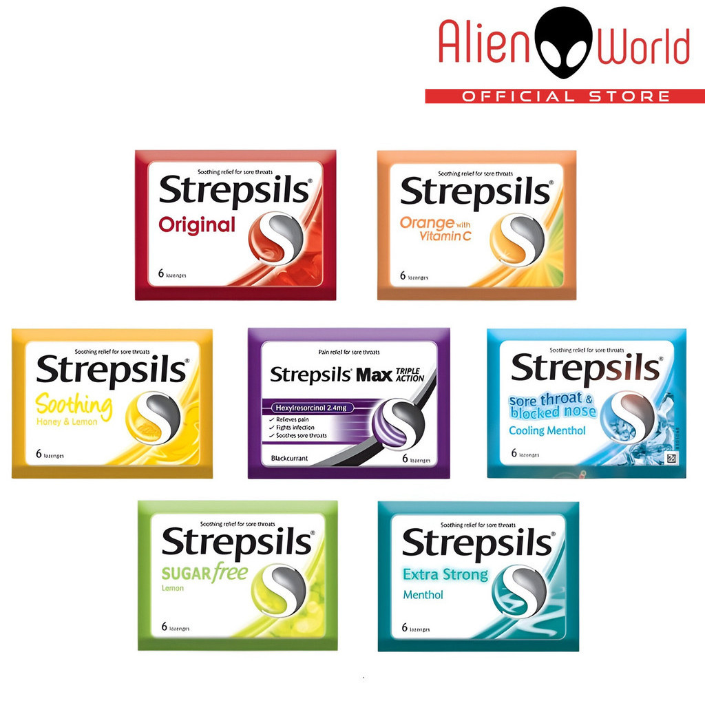 All Flavour Strepsils Sore Throat Relief Lozenges | Antibacterial ...