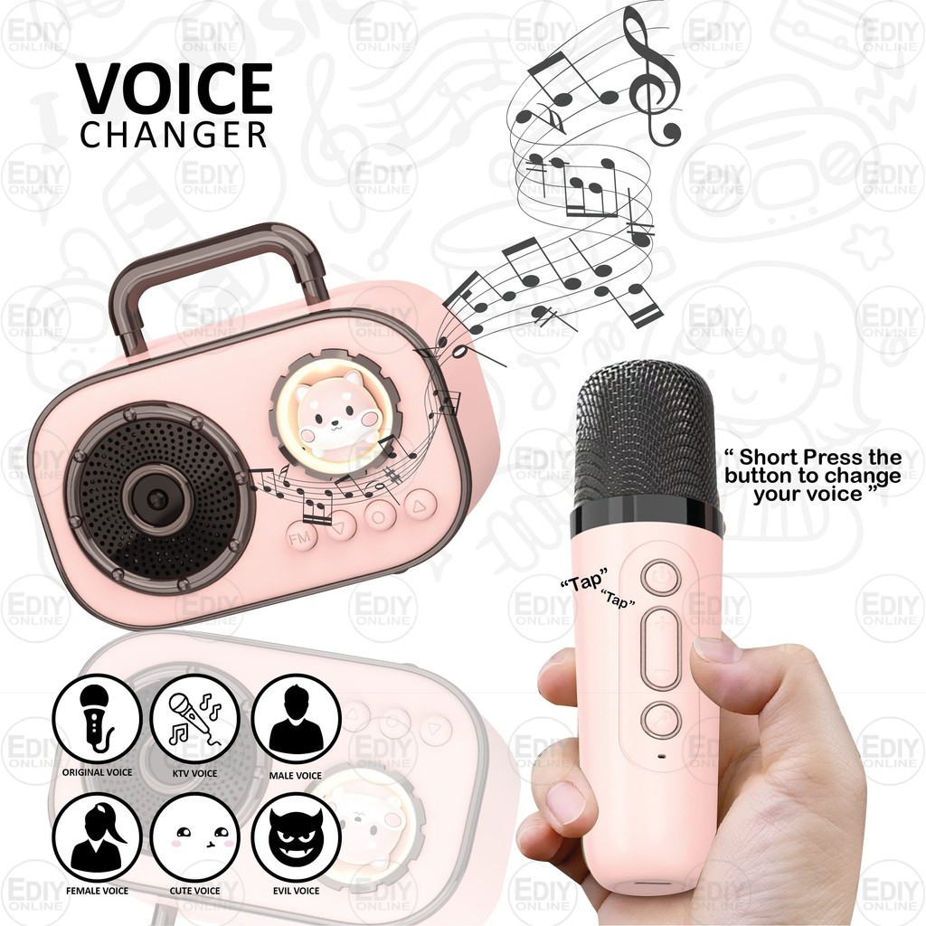 Cute Mini Wireless Speaker Microphone Mic FM Radio Bluetooth Player ...