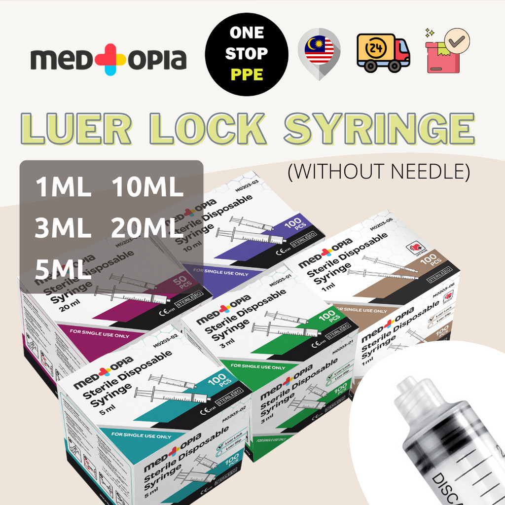 M0203 Medtopia Disposable Syringe Luer Lock Without Needles - Boxes ...