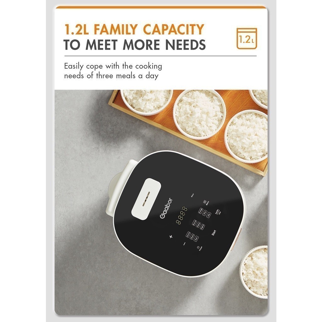 Gaabor Rice Cooker Large Touch Display 24 Hours Keep Warm GRS25D/GR