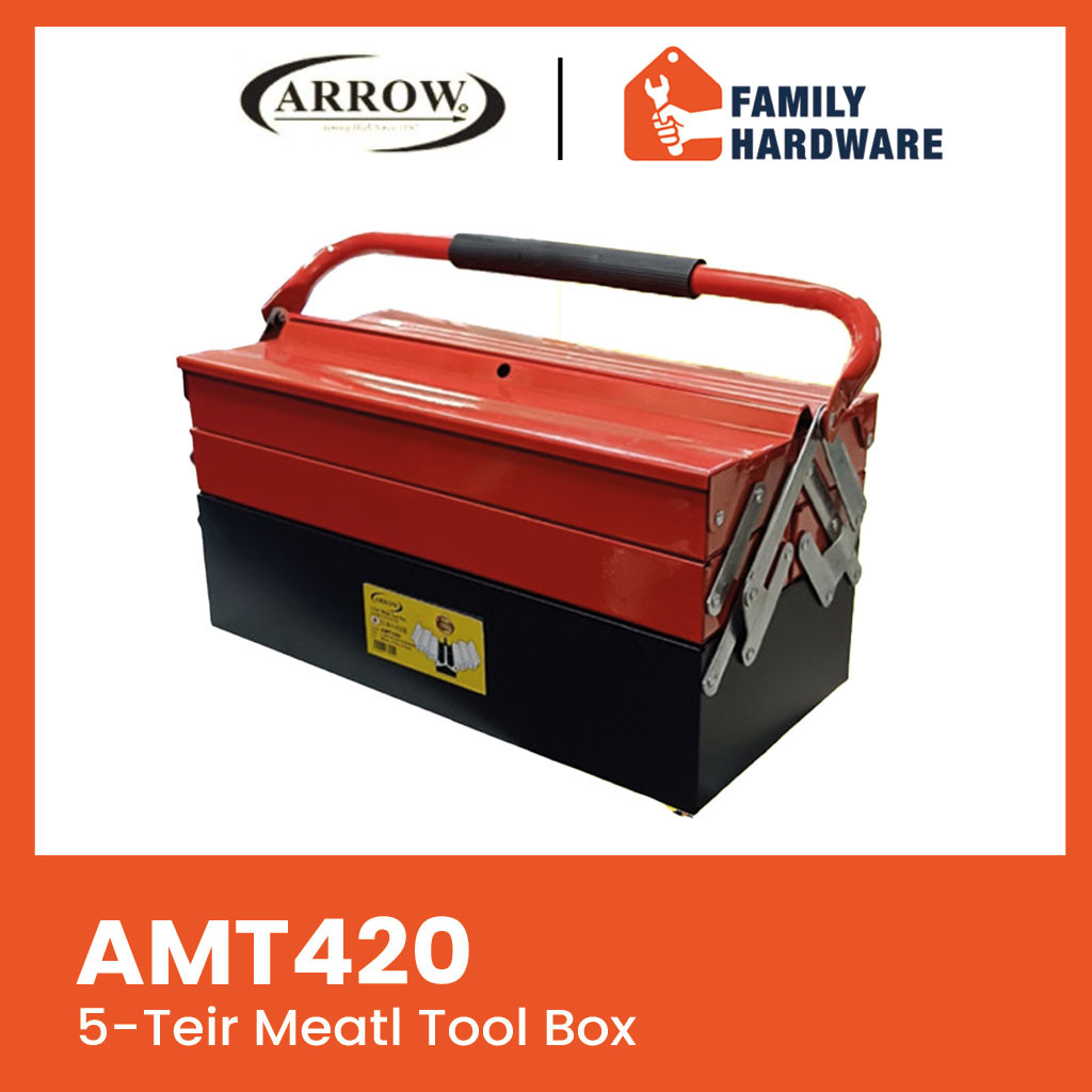 ARROW AMT420 Heavy Duty 3 Layer Cantilever Metal Tool Box Kotak Besi ...