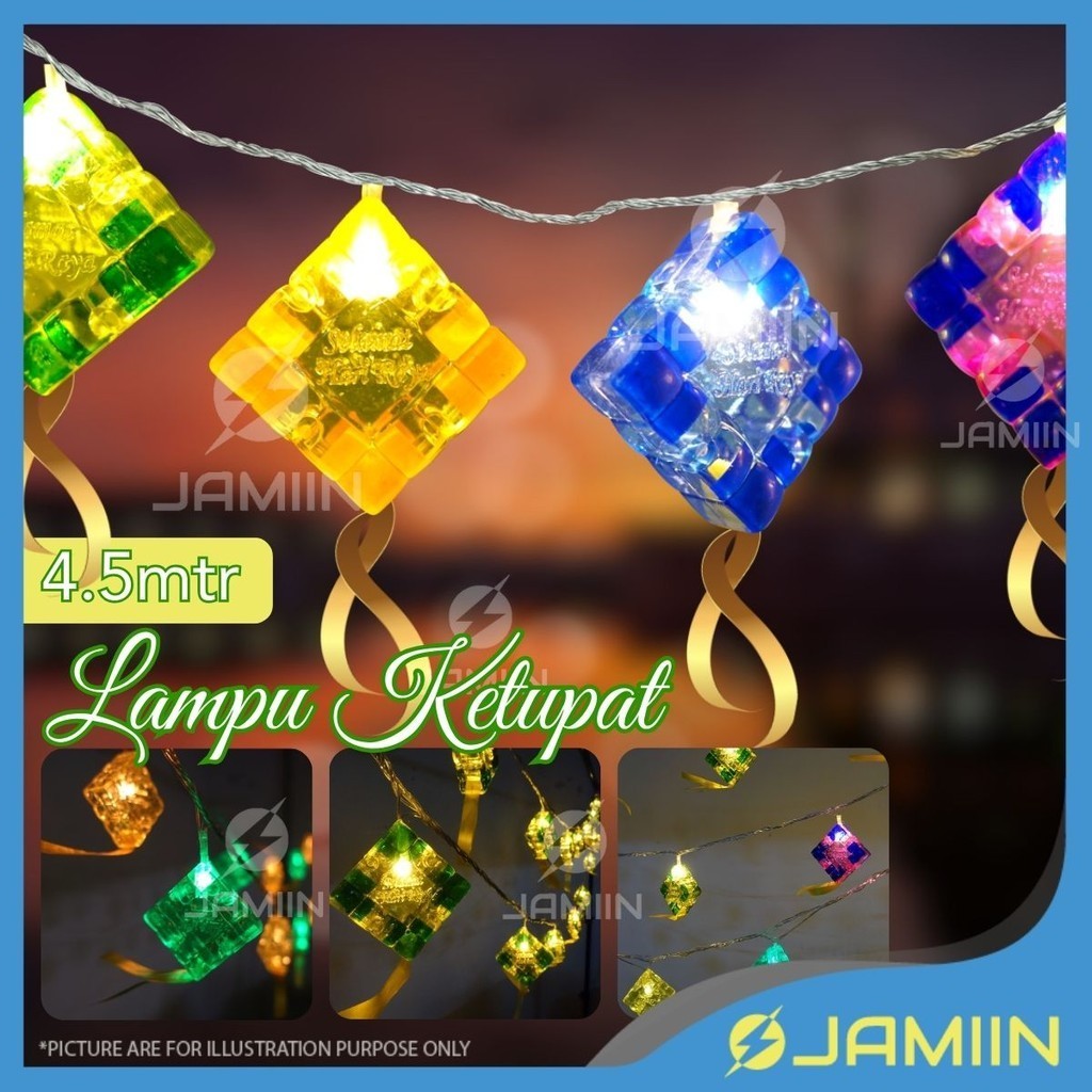 RAYA 2025 4.5MTR Lampu Raya Ketupat Liplap 2 Tone Ketupat Lampu ...