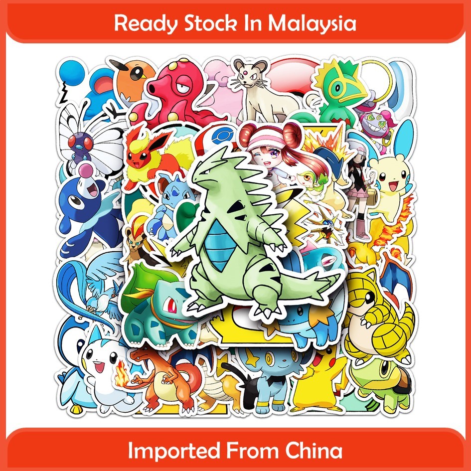 50pcs/set Pokemon Stickers Cute Collection Luggage Stickers | Shopee ...