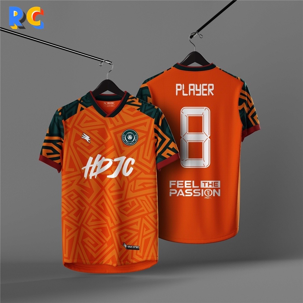 Orange Kostum Jersey Bola Free Customization Of Sponsor And Jersey
