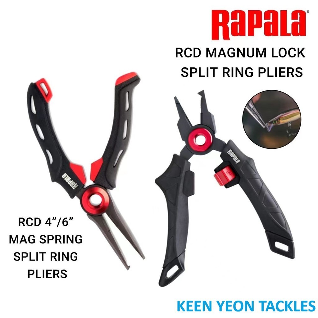 RAPALA RCD MAGNUM LOCK SPLIT RING PLIERS / RCD 4" & 6" MAG SPRING ...
