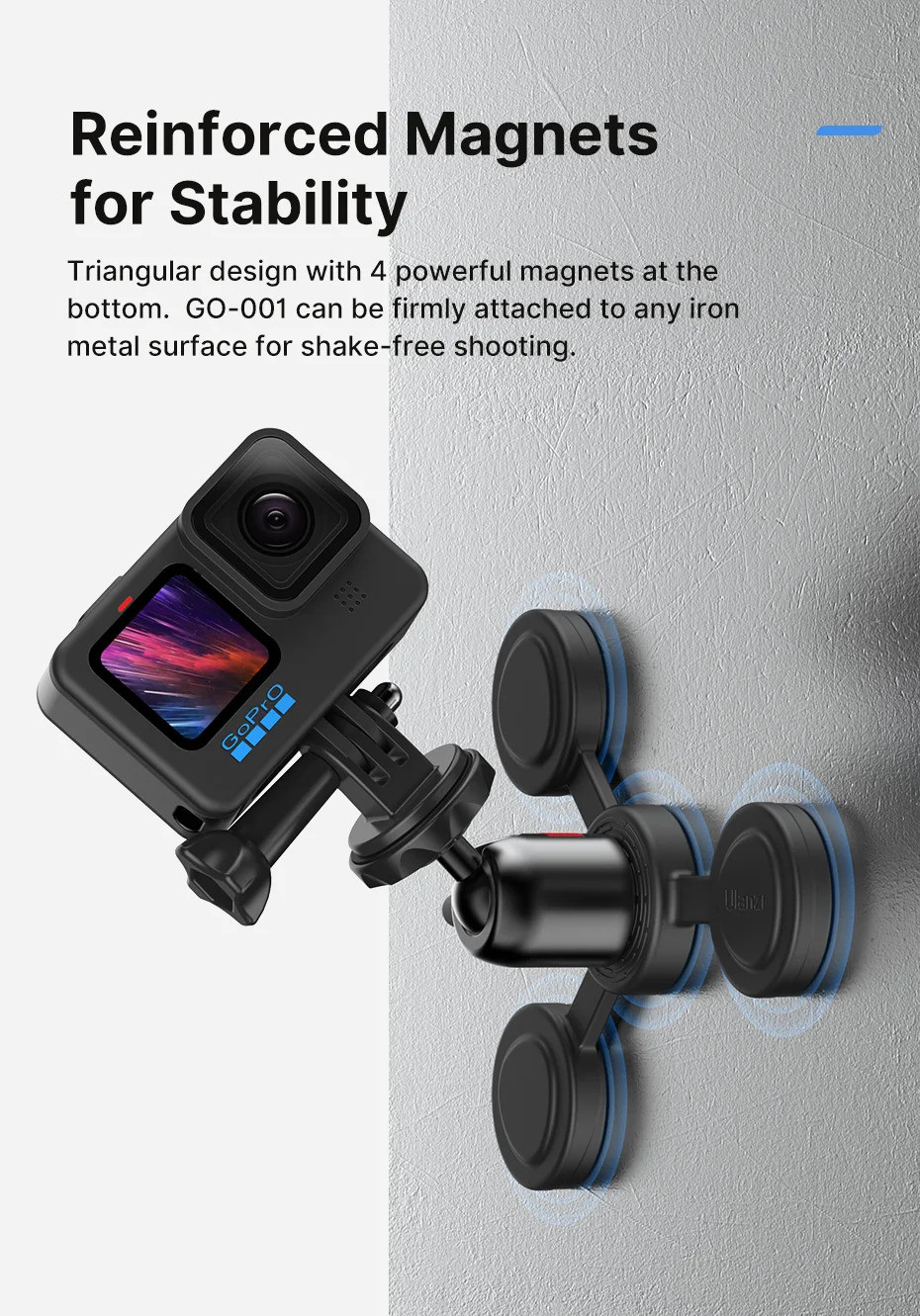 Ulanzi GO-001 Magnetic Mount for Action Camera Triangular Holder with 1 ...