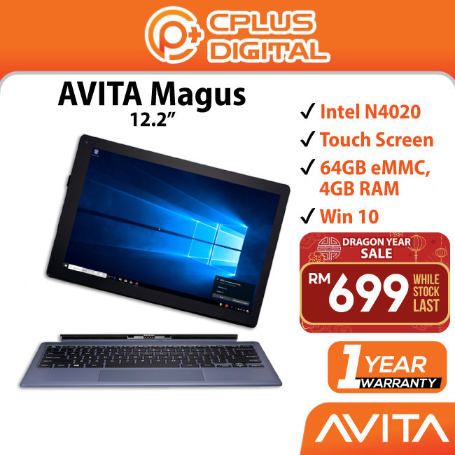 Avita Magus Touch Screen Detachable 2-in-1 Laptop N4020