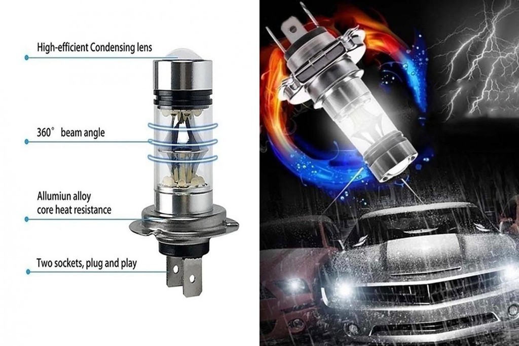 Aluminum Alloy Driving Headlight for Safety H7 Car LED Fog Light