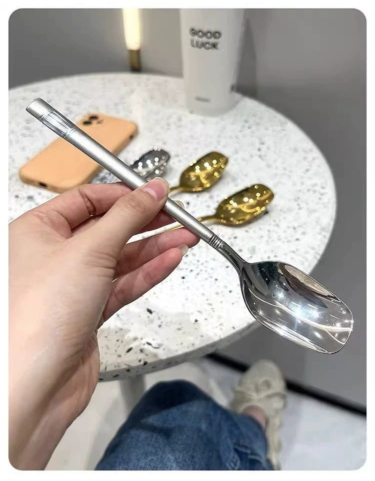 Sudu🥄长柄勺子 Long Handle Spoon 不锈钢汤匙精致高颜值家用餐具喂饭韩式勺西瓜勺子 Stainless Steel ...