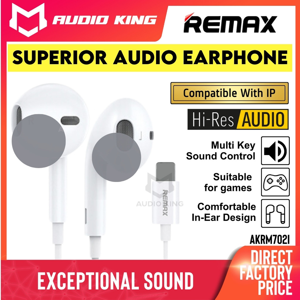 REMAX Wired In Ear Earphone With Mic Bass Stereo Original Hires Headset ...