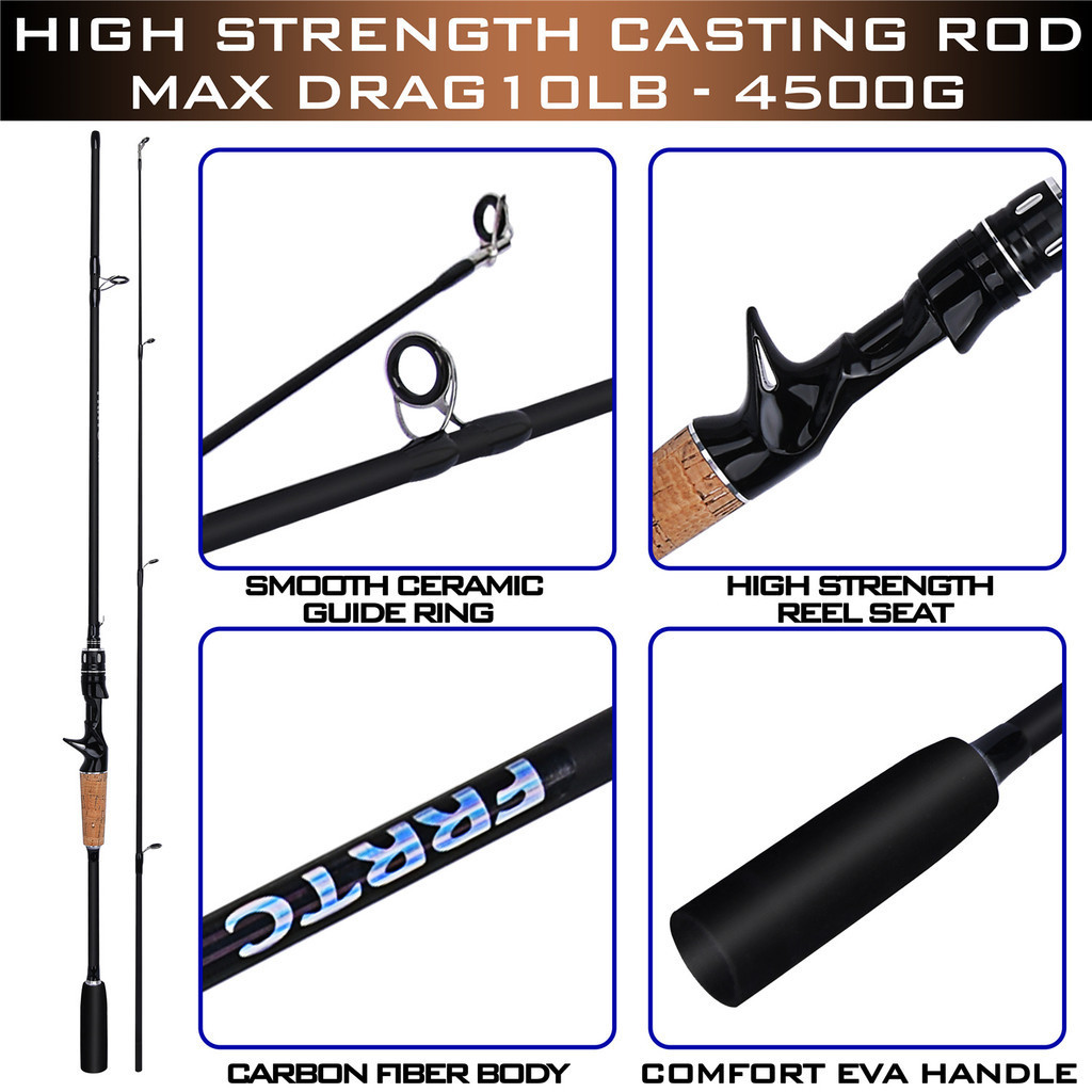 FRRTC Fishing Rod Carbon Fiber 1.65m 1.8m Casting Spinning Fishing Rod ...