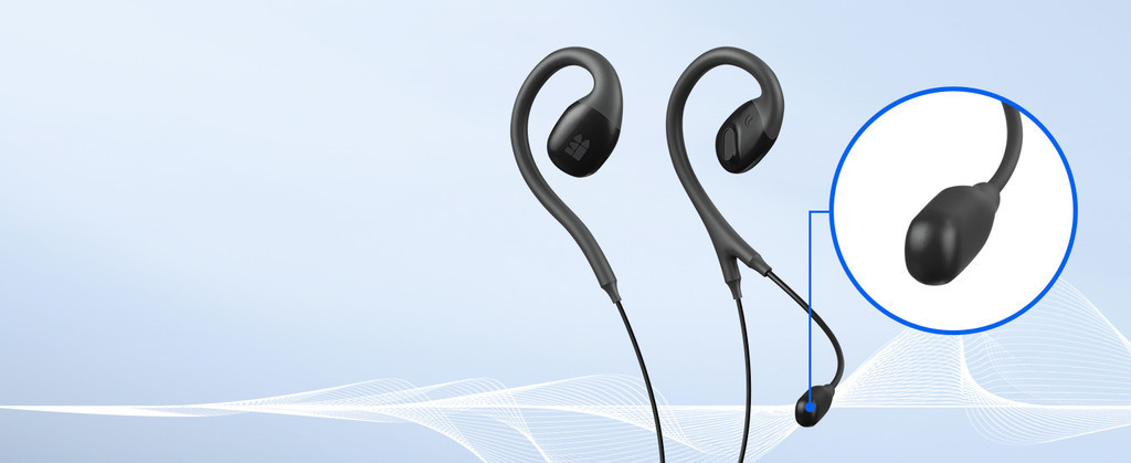 Middle Rabbit S6 Wired Open Ear Earbuds with Microphone Boom Mic, in ...
