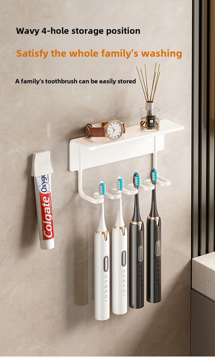 Mirror cabinet toothbrush storage rack with no drilling design fast ...