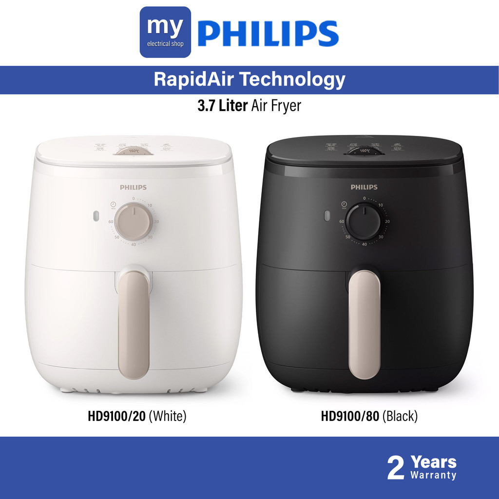 Philips Air Fryer 3.7 Liter HD9100/20 HD9100/80 HD9100 White Black ...