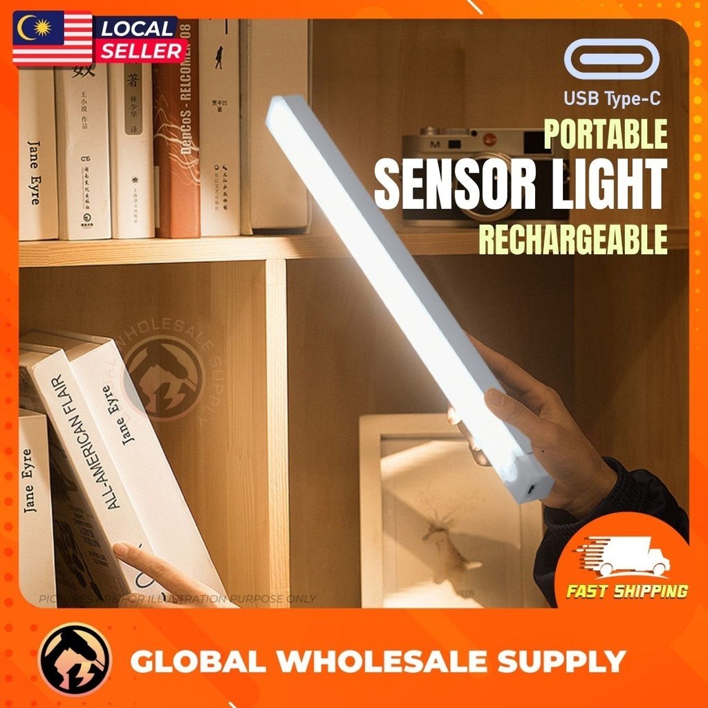 MOTION SENSOR Light LED Under Cabinet Lights Rechargeable Bar Night ...