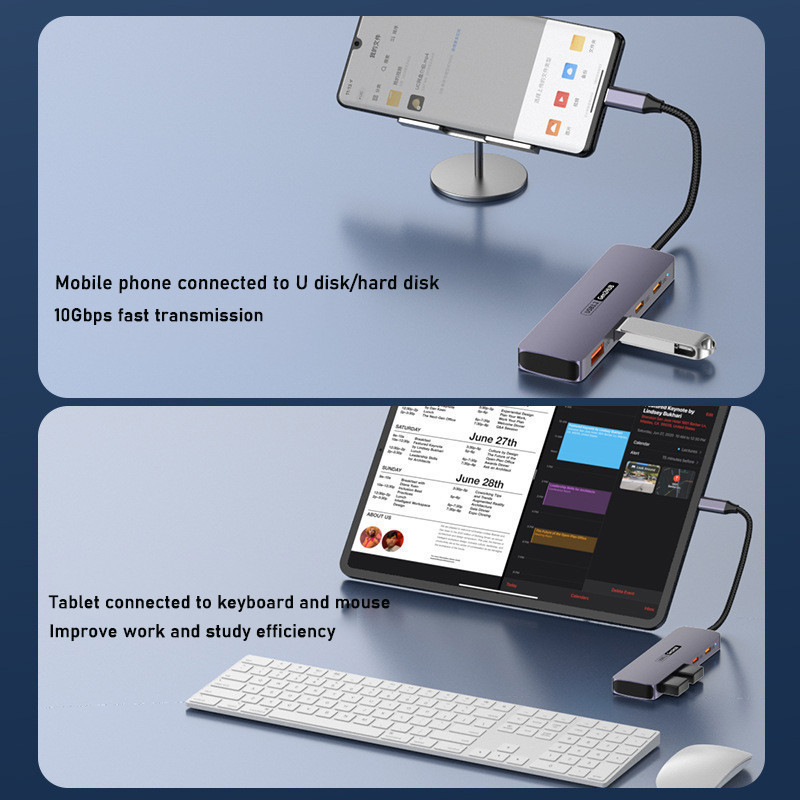 HUB USB C HUB 10Gbps Type-C 3.2 GEN 2 Adapter USB C To USB 2A/2C ...