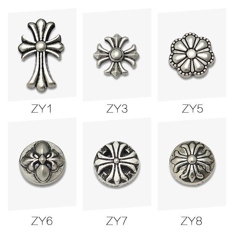 Chrome*Hearts Cross Zinc Composite Retro Buttons Denim Clothes Men's ...