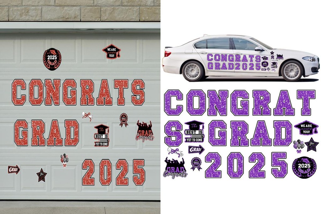 KDDT- Durable Graduation Stickers Graduation Car Decorations 2025 ...