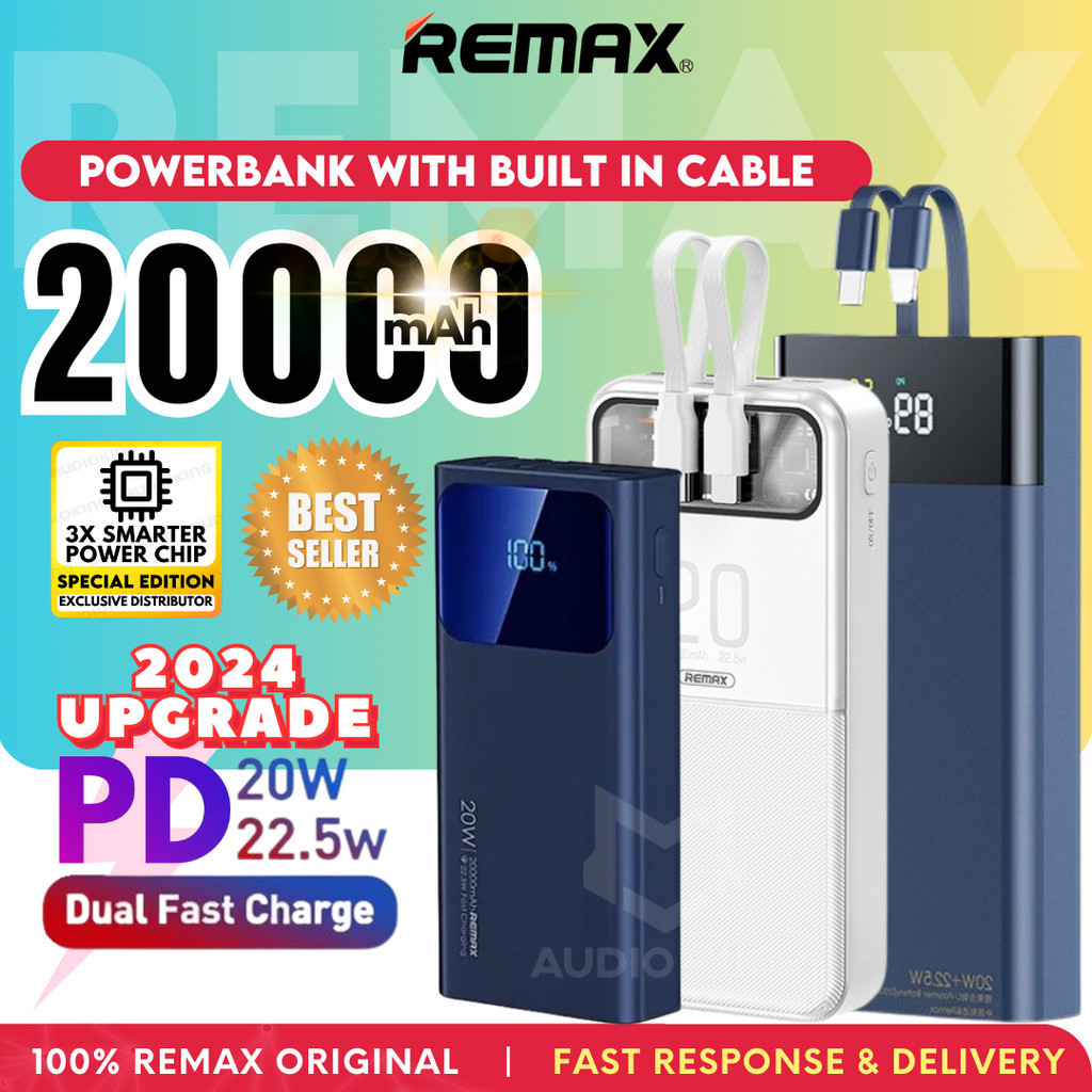 REMAX Original 20k Turbo Fast PD Charging 22.5W Powerbank 20000mAh With ...
