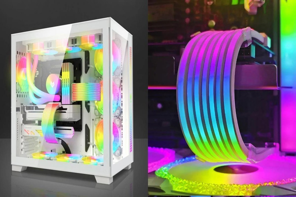 HUARMEY Silicone Light-emitting Panel 24pin Motherboard Power Extension ...