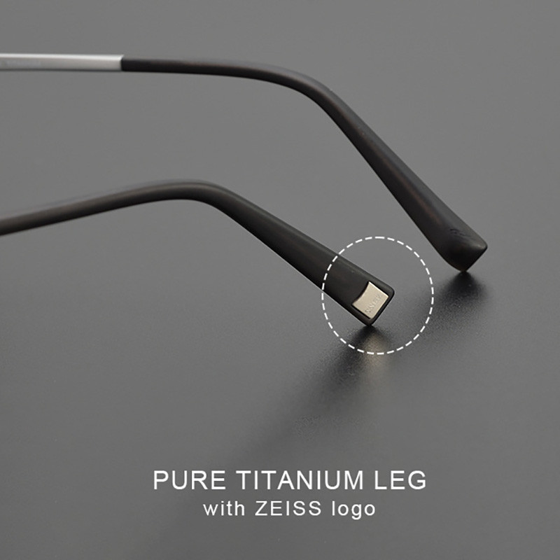 Trendy Spectacle Frame Pure Titanium Leg Light-weighted Frame Only 12 ...