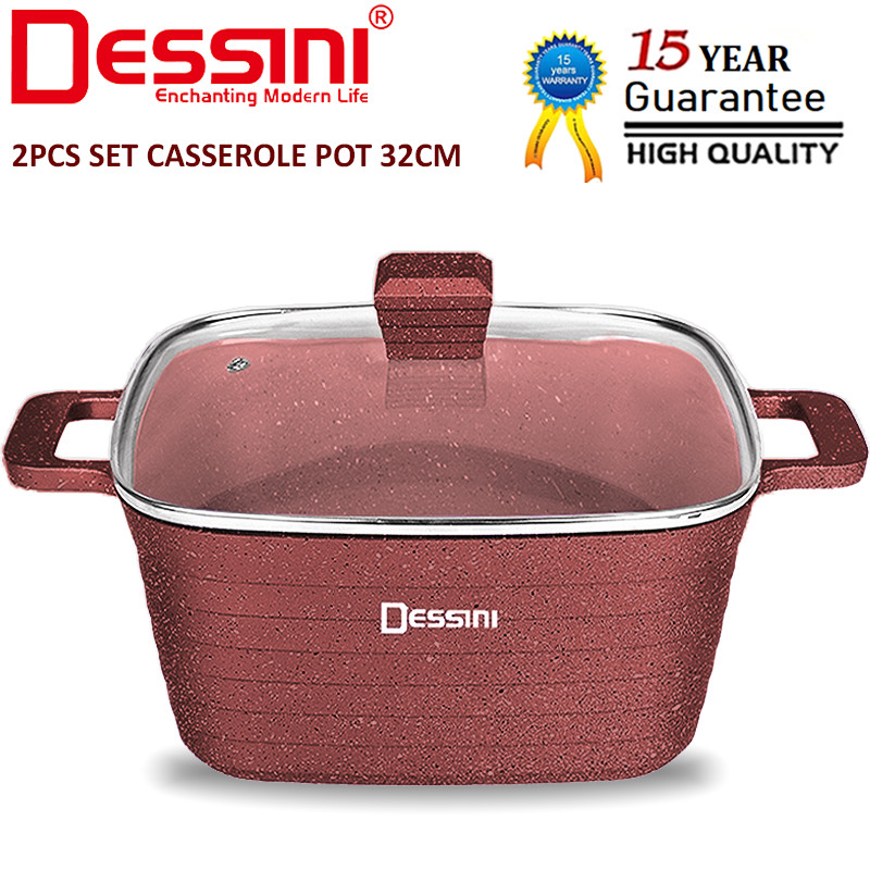 DESSINI ITALY WPB-32 Granite Die Cast Aluminium Non Stick Casserole Pot ...