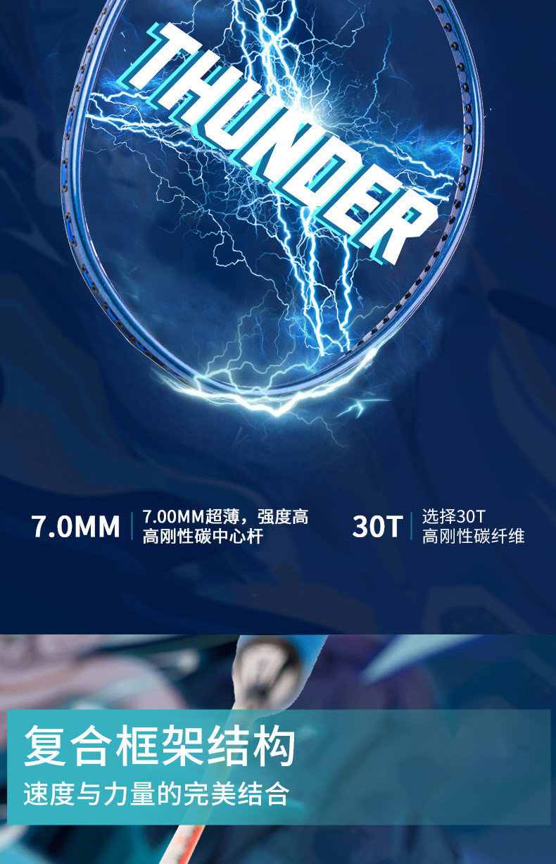 ALP Aluminum Carbon Badminton Racket LT Thunder Carbon Fiber Training ...