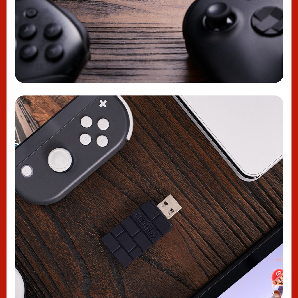 8BitDo USB Wireless Adapter 2 PS4 PS5 XBOX Series Switch Pro Controller ...