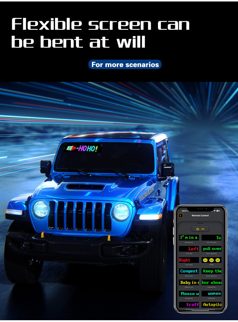 Multilingual APP Programmable DIY Scrolling Advertising Sign LED Car ...