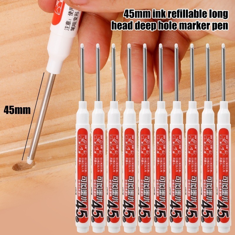 45mm Long Head Deep Hole Marker Pen - Woodworking Decoration Tools ...