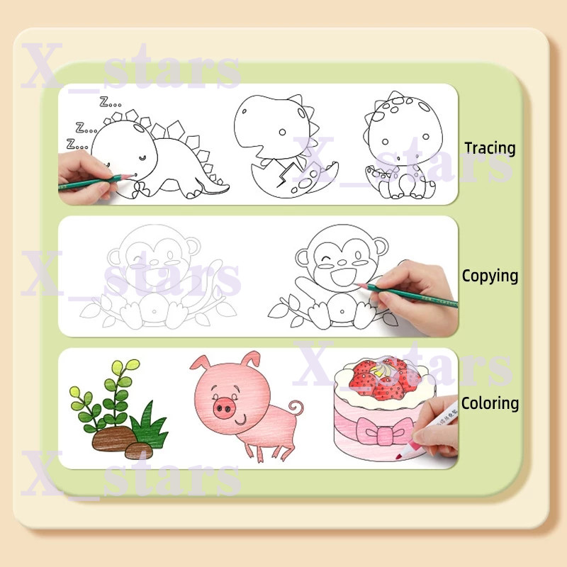 DIY Drawing Book For Kids Copying Coloring Line Tracing Educational ...