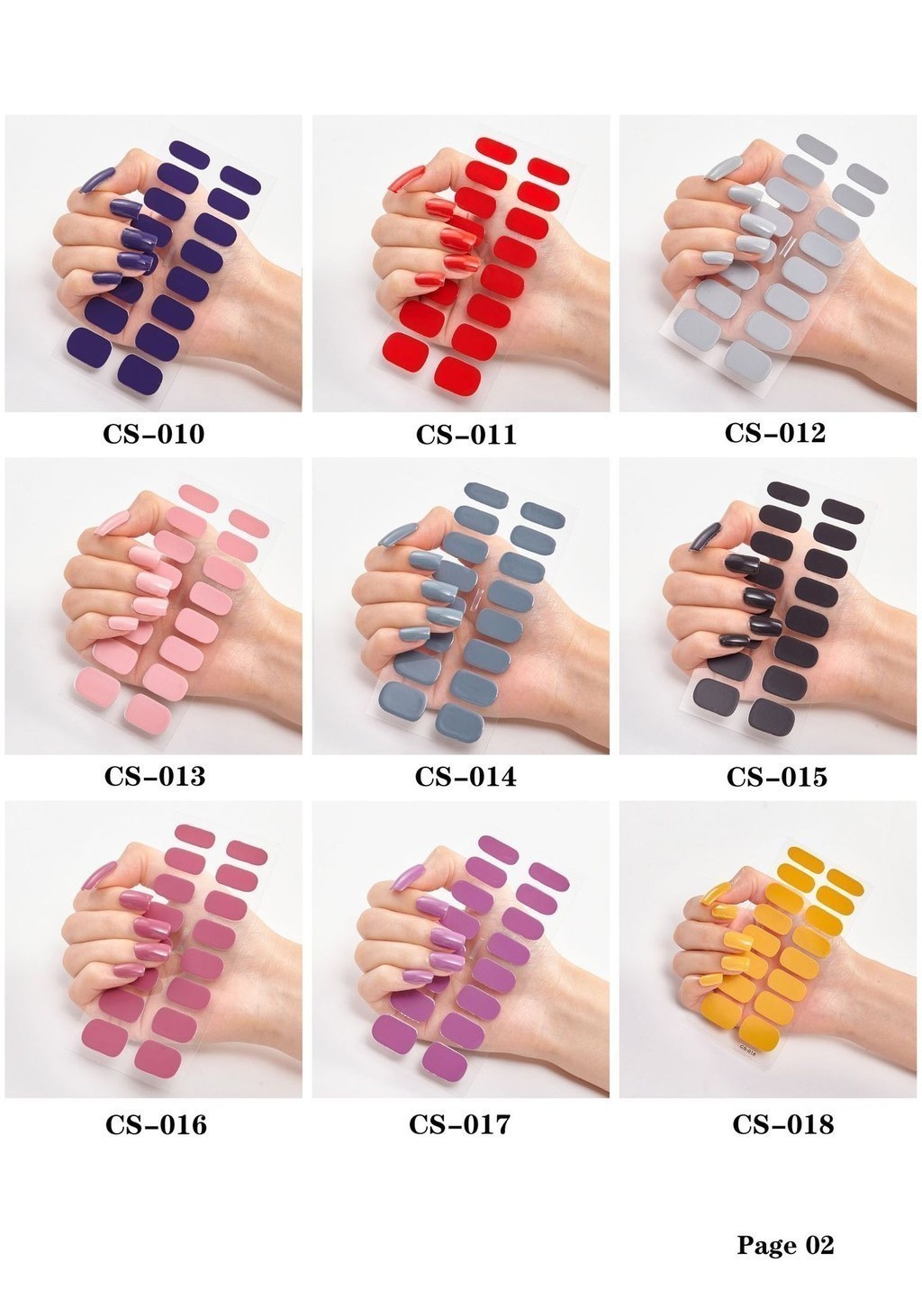 New Style Solid Color 16 Small Stickers Manicure Stickers European ...