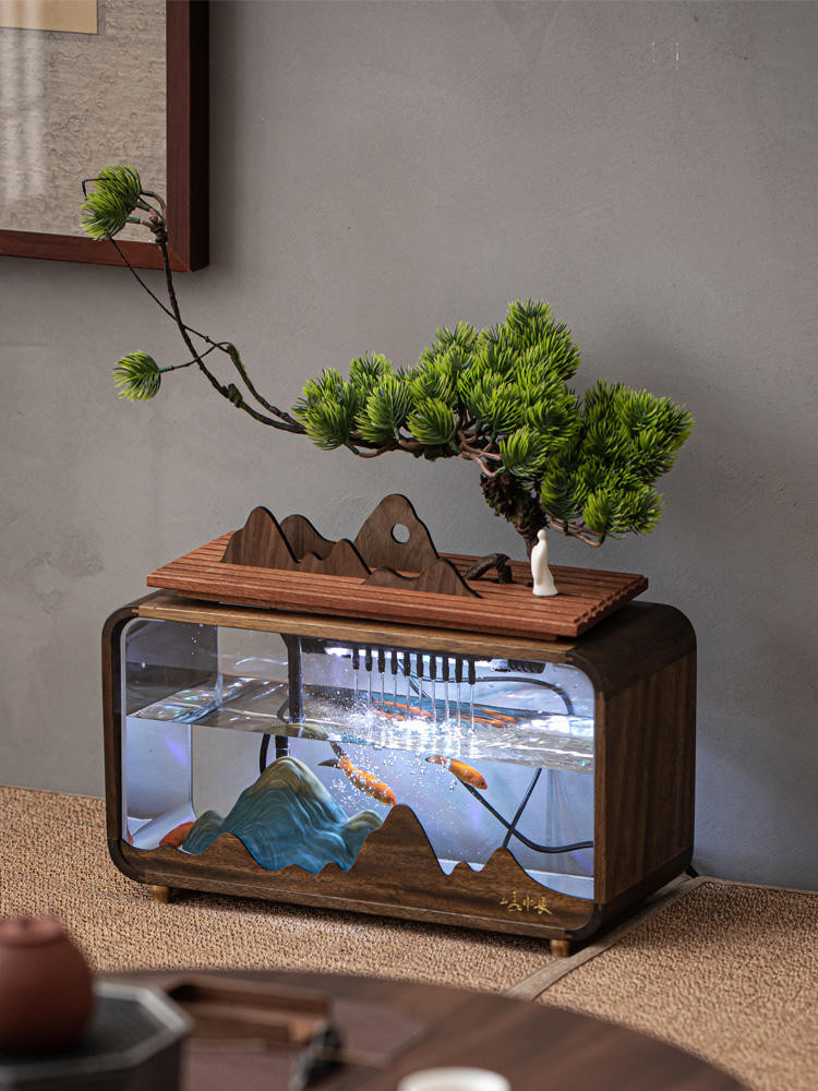 Lan creative Fish Tank Flowing Water Ornaments Circulating Water Living