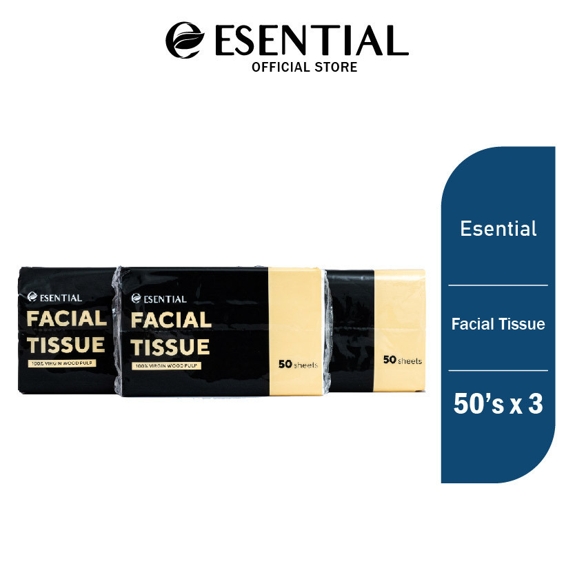 ESENTIAL Disposable Soft Facial Tissue 50's x3 / tisu muka/一次性面巾纸 /纸巾 ...