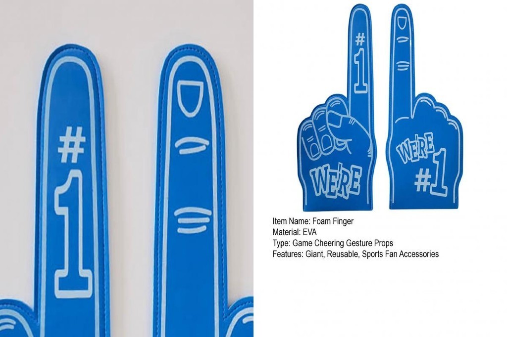 thumbnail image 2 of 12-Pack Mini Blue Foam Fingers - 5" Cheerleading Hands For Sports Games & Party Favors 2 of 11