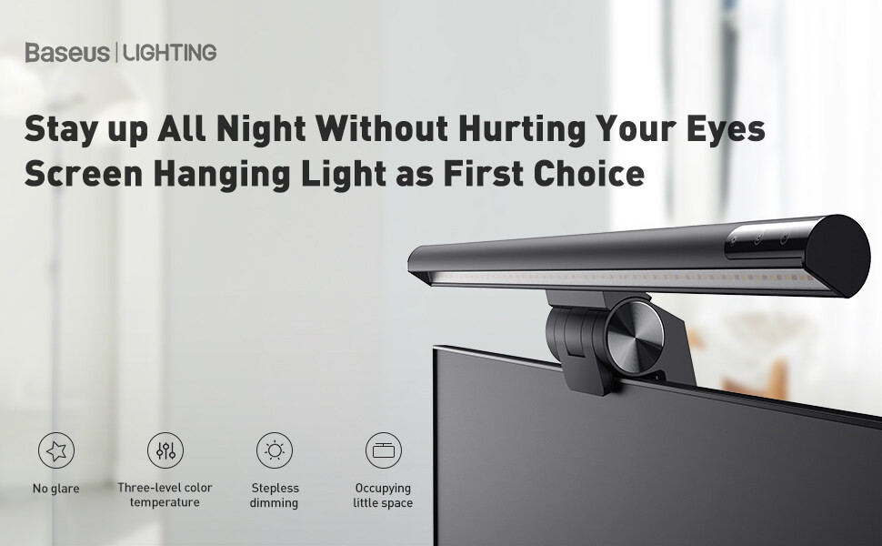 Baseus Light Desk Lamp Computer Laptop Screen Bar Hanging Light Table ...