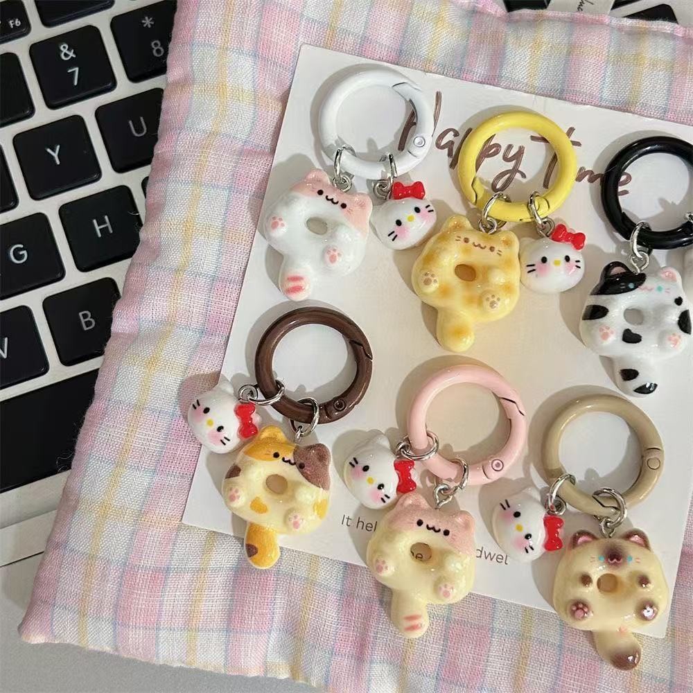Original Cute Cartoon Donut Cat Key Ring Siamese Cat KTins Style ...