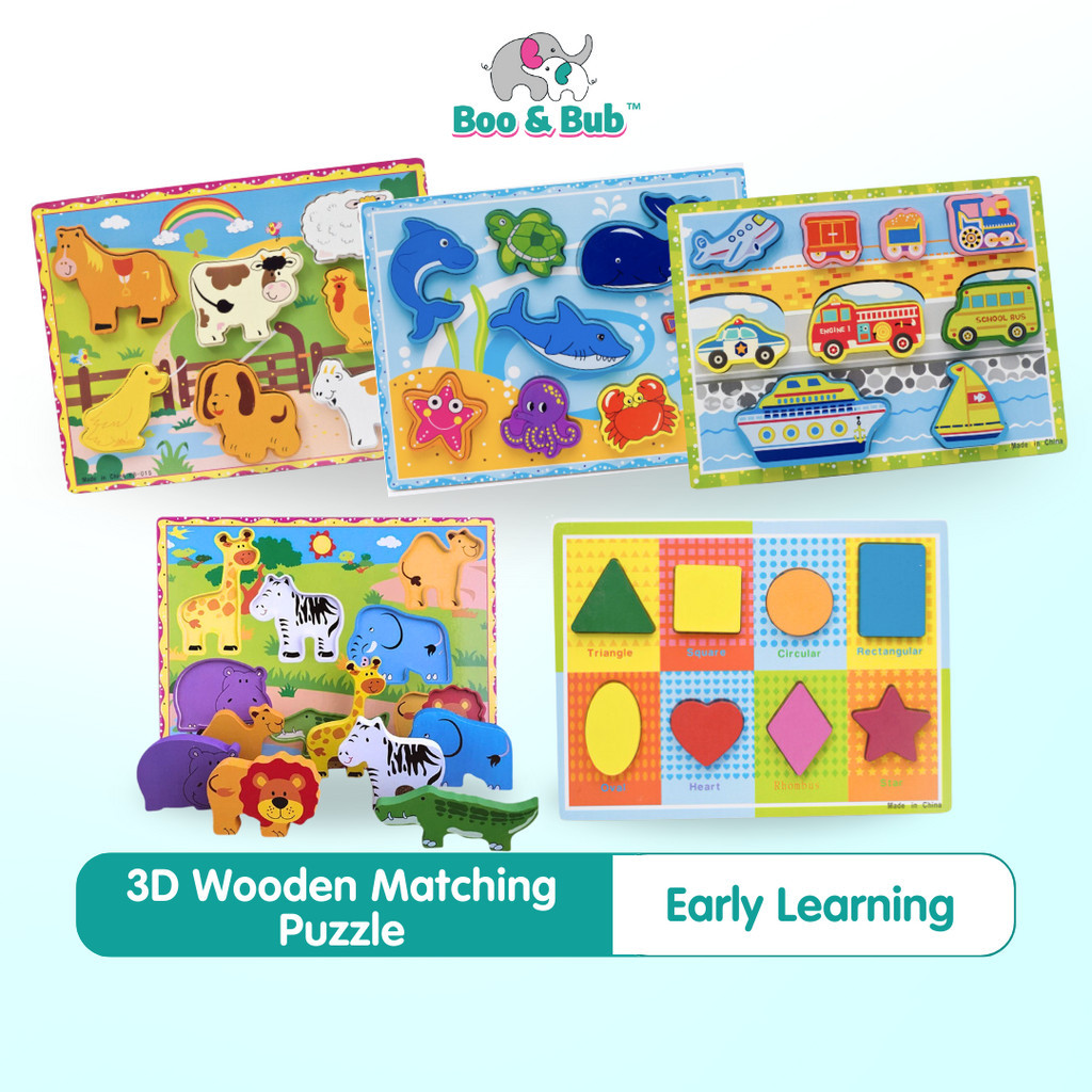 3D Wooden Animal Shape Puzzle For Kids Boy Girl | Montessori Early ...