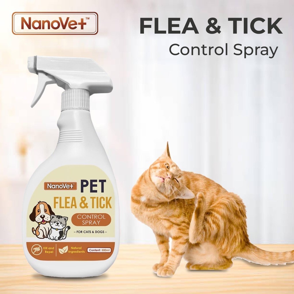 Image showcasing Nanovet Flea & Tick Control Spray For Cat & Dogs | Shopee Malaysia